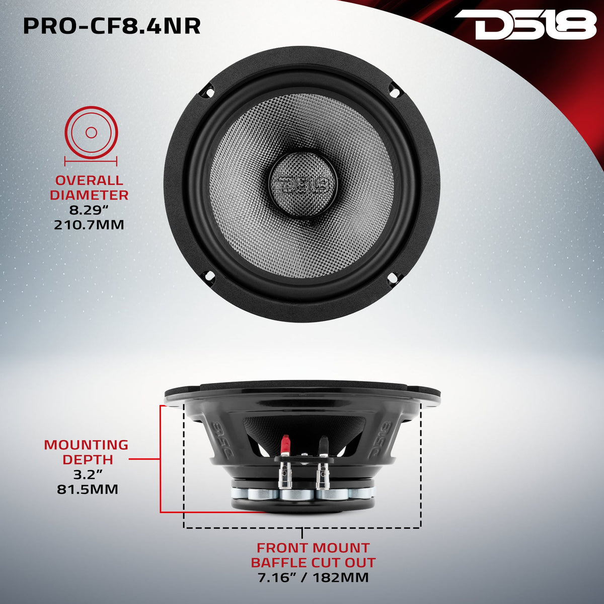 DS18 PRO-CF8.4NR 8" mid-bass loudspeaker, additional view