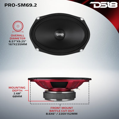 DS18 PRO-SM69.2 dimensions diagram
