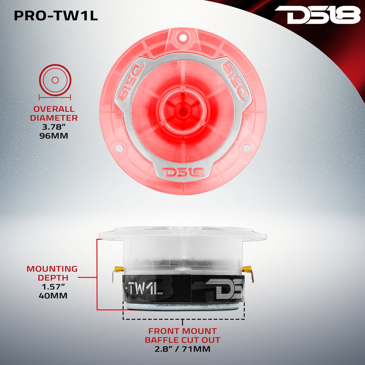 DS18 PRO-TW1L dimensions diagram