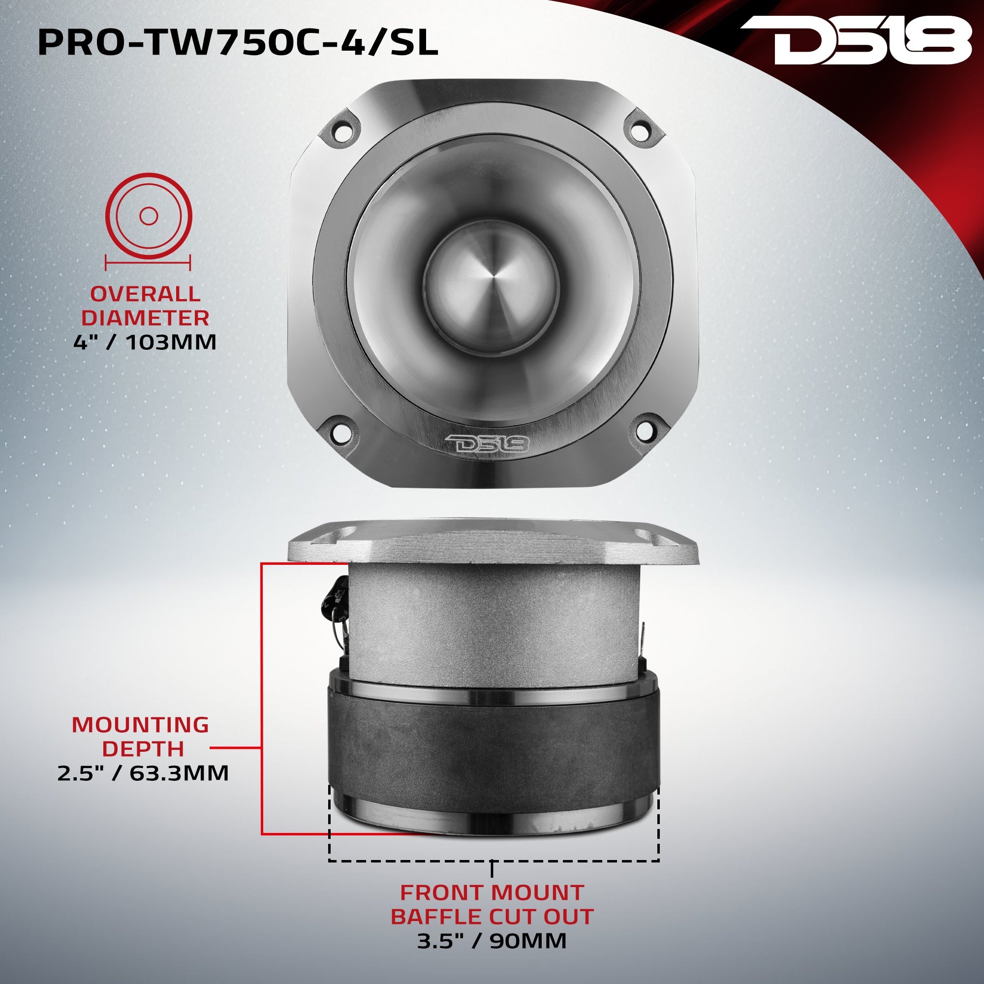 DS18 PRO-TW750C-4/SL dimensions diagram