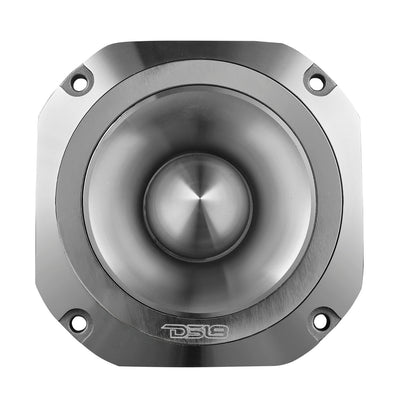 DS18 PRO-TW750C-8 tweeter in silver, front view showing the bullet and mounting flange