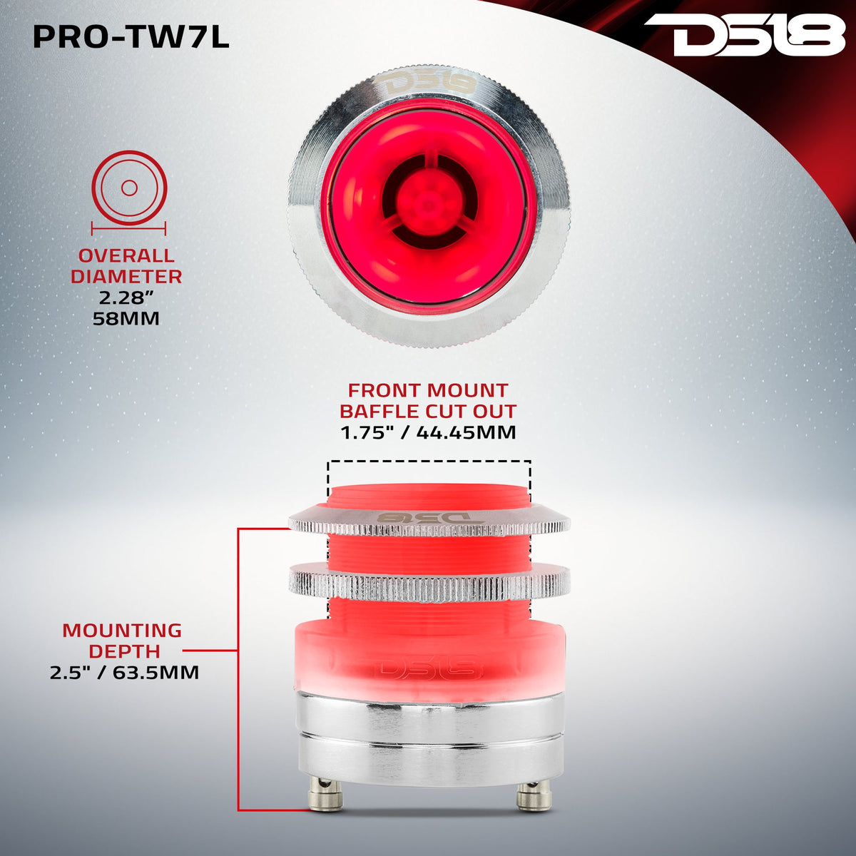 DS18 PRO-TW7L dimensions diagram