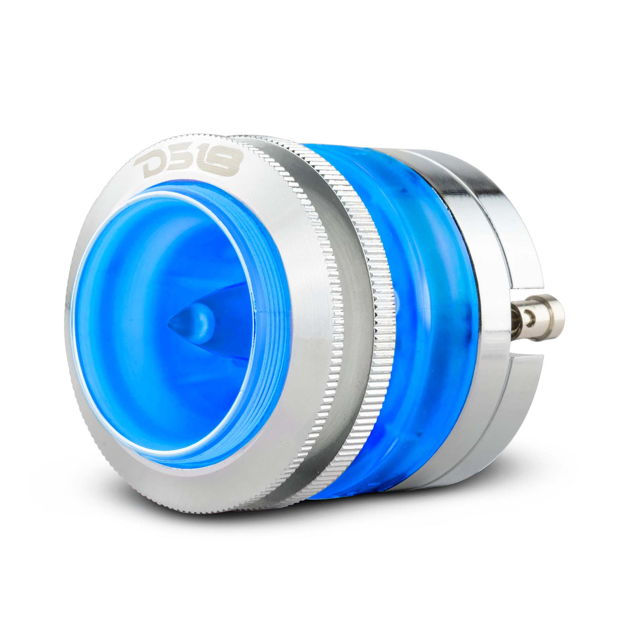 DS18 PRO-TW7L left angle view with RGB LED lit blue