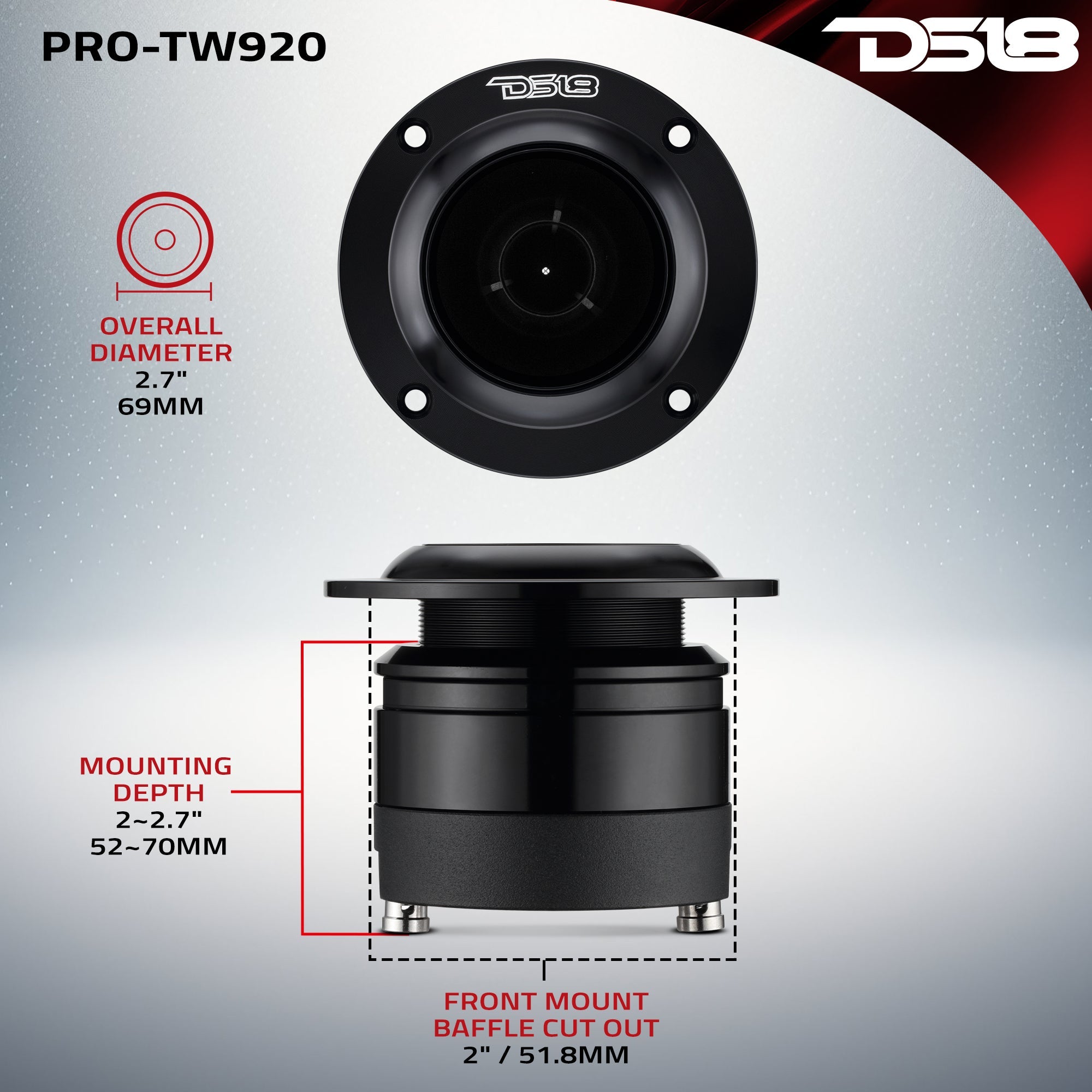 DS18 PRO-TW920 dimensions diagram