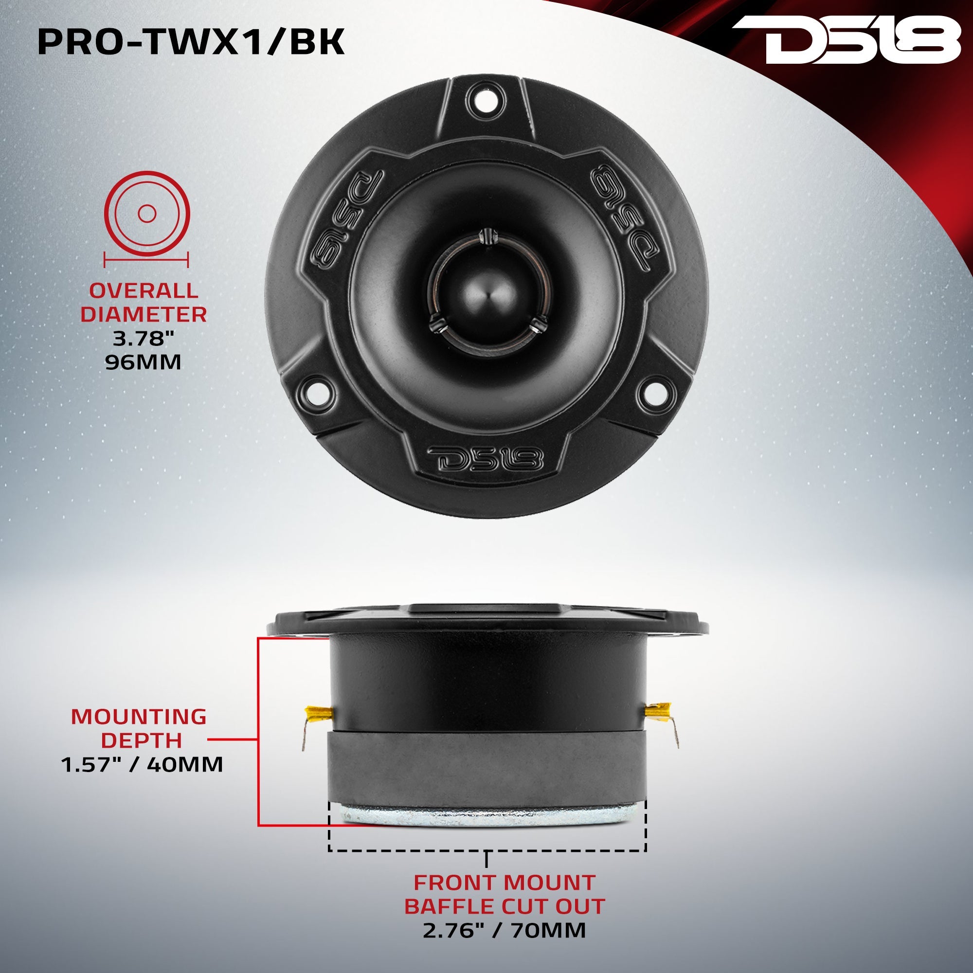 DS18 PRO-TWX1 dimensions diagram