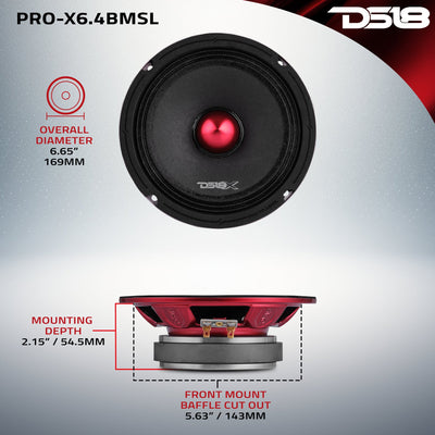 DS18 PRO-X6.4BMSL dimensions diagram