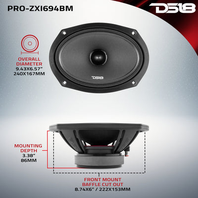 DS18 PRO-ZXI694BM dimensions diagram