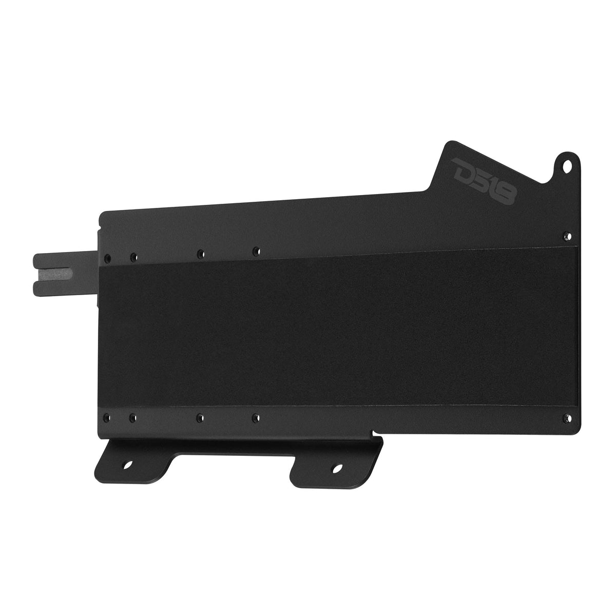 DS18 RZR-AMPRACK19UP under-dash amp rack left view