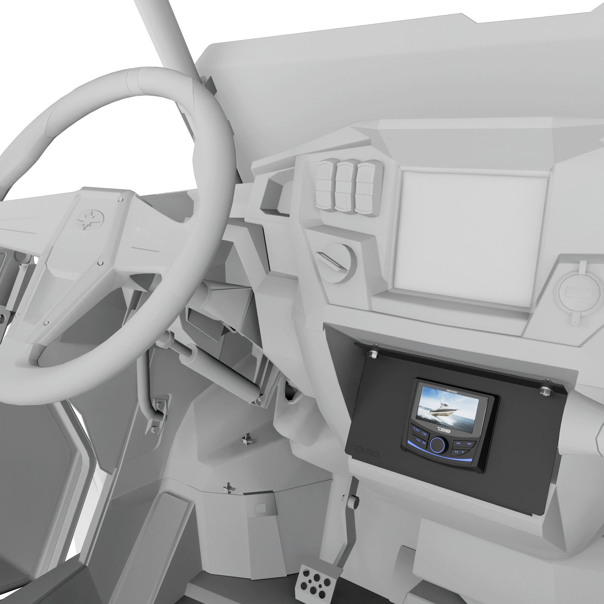 RZR-DASHPOCKET installed in a Polaris RZR cabin