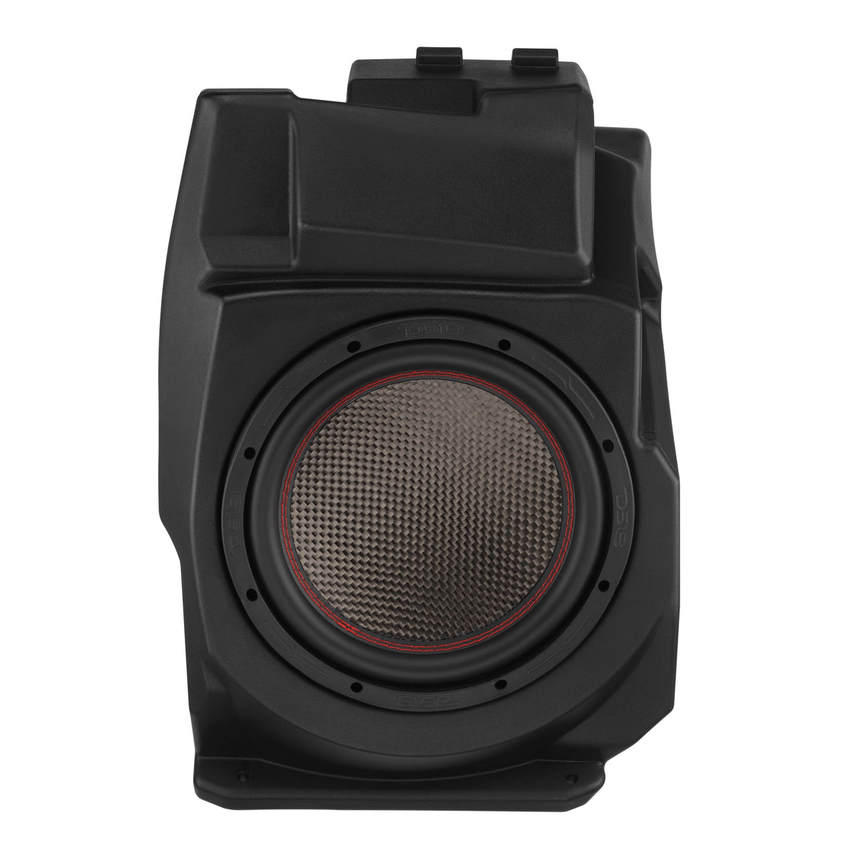 DS18 RZR-PROFSUB10LD loaded subwoofer enclosure front view
