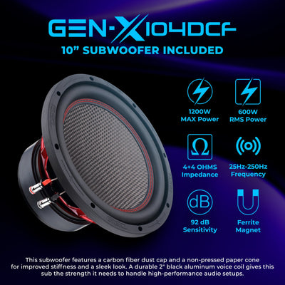 DS18 RZR-PROFSUB10LD loaded subwoofer enclosure profile info 3