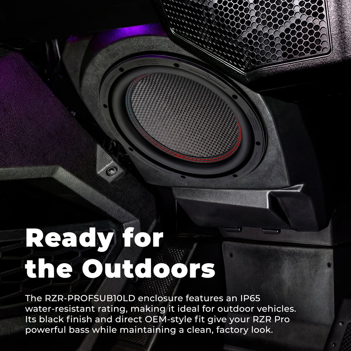DS18 RZR-PROFSUB10LD loaded subwoofer enclosure profile info 4