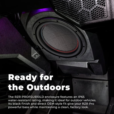 DS18 RZR-PROFSUB10LD loaded subwoofer enclosure profile info 4