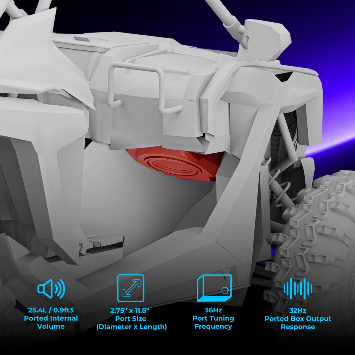 DS18 RZR-PROFSUB10LD loaded subwoofer enclosure profile info 5
