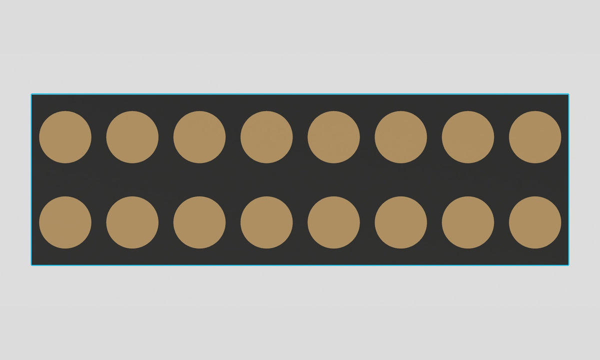 Wavelength S1665 Stuntwall enclosure, 16 x 6.5 inch cutouts in two rows of eight