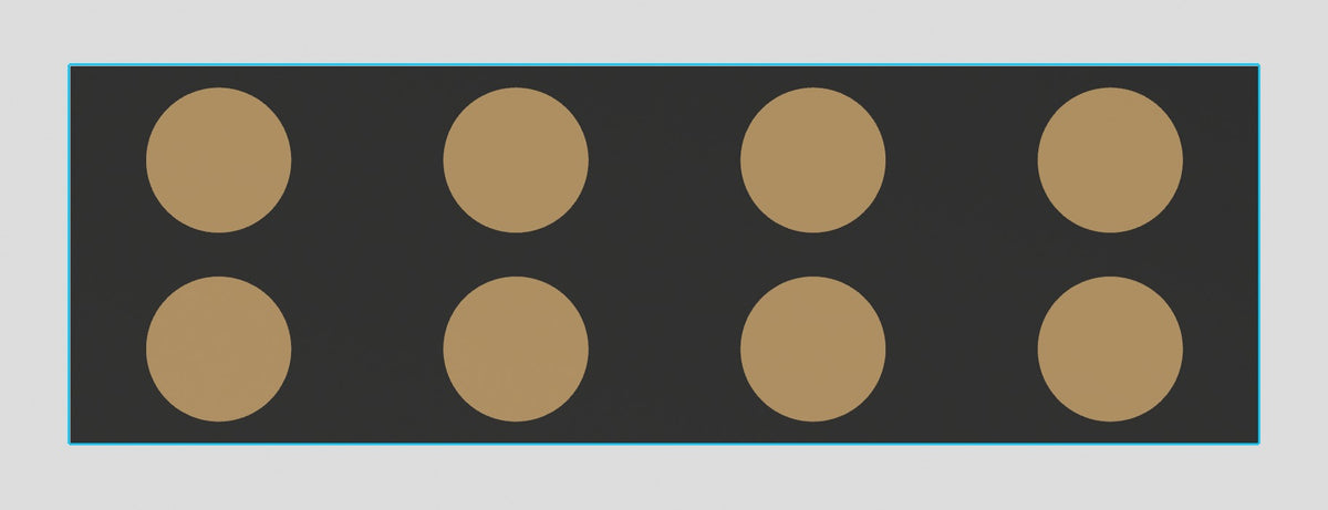 Wavelength S88 Stuntwall enclosure — 8 x 8" cutouts in two rows of four