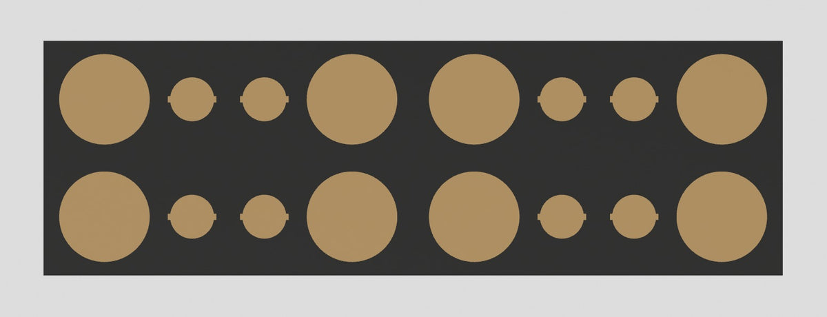 Wavelength S888T Stuntwall enclosure — 8 x 8" mid cutouts and 8 tweeter cutouts in two rows