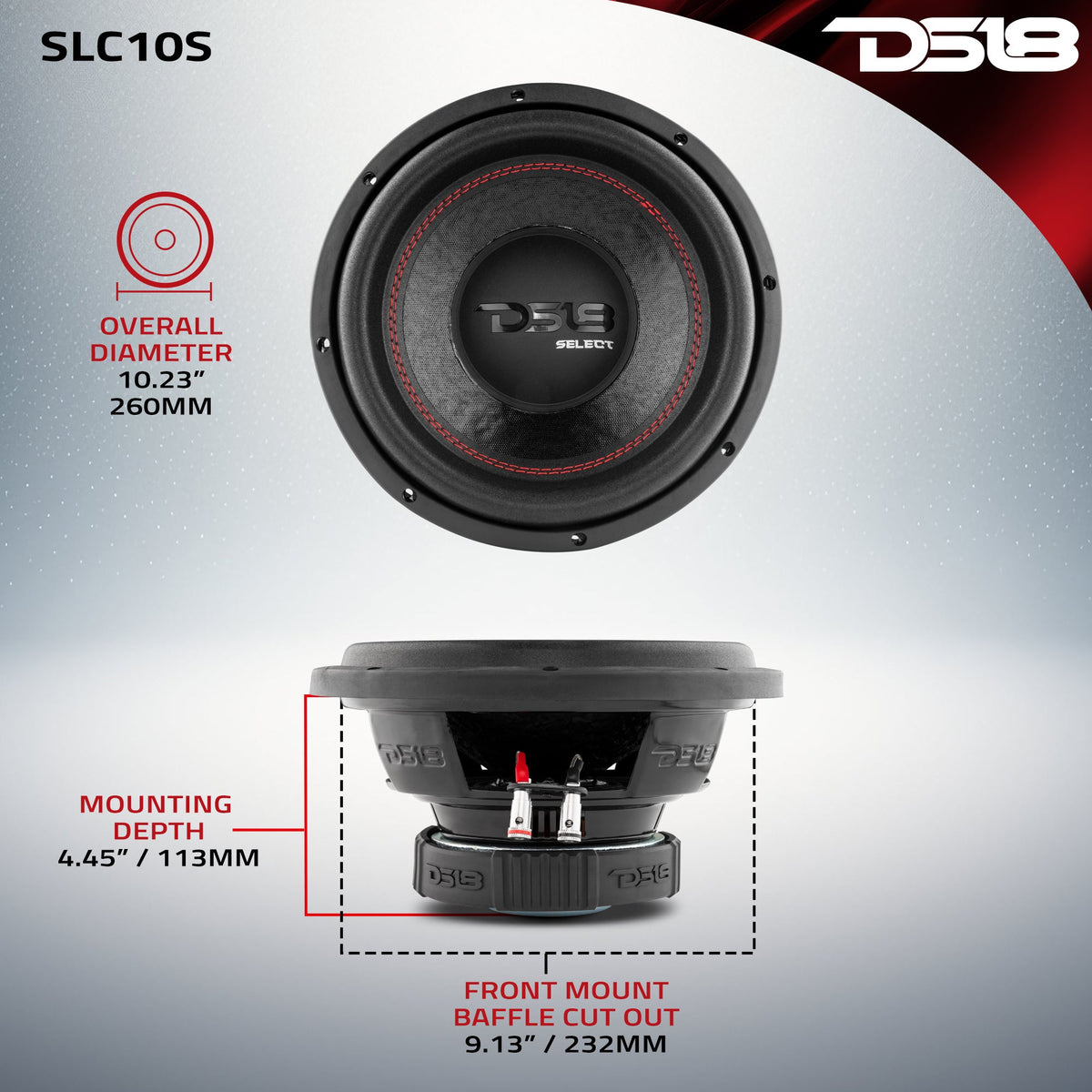 DS18 SLC10S 10" subwoofer, additional view