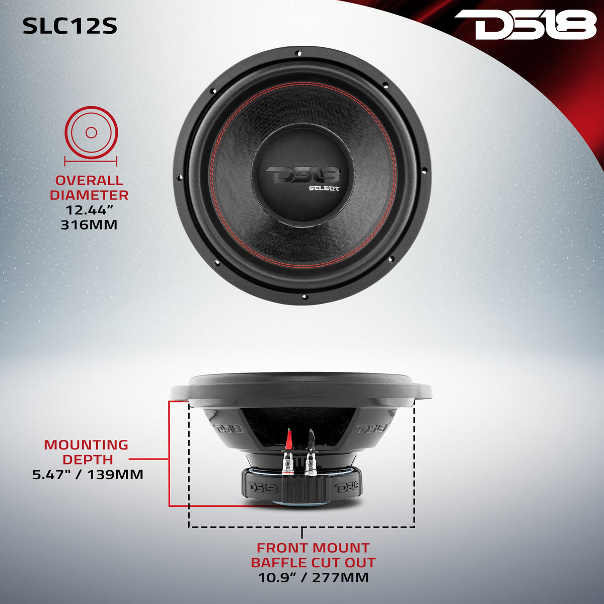 DS18 SLC12S 12" subwoofer, additional view