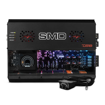 DS18 SMD-300.4AB 4-channel Class AB amplifier with VM-1 voltmeter and acrylic window