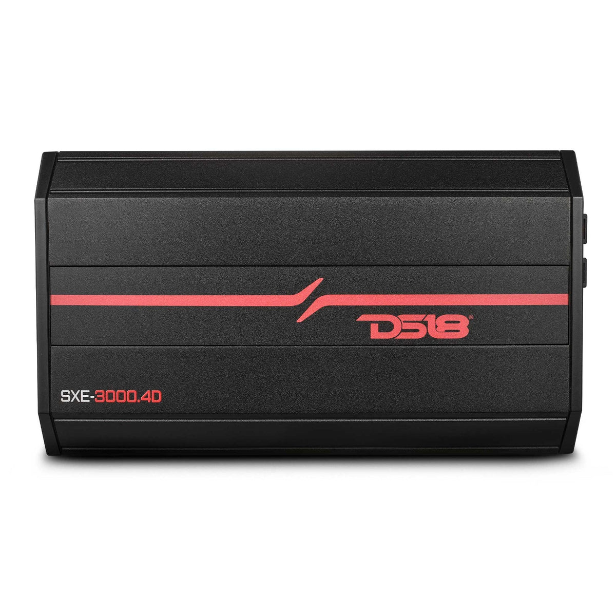 DS18 SXE-3000.4D 4-channel Class D full-range amplifier in black brushed aluminum