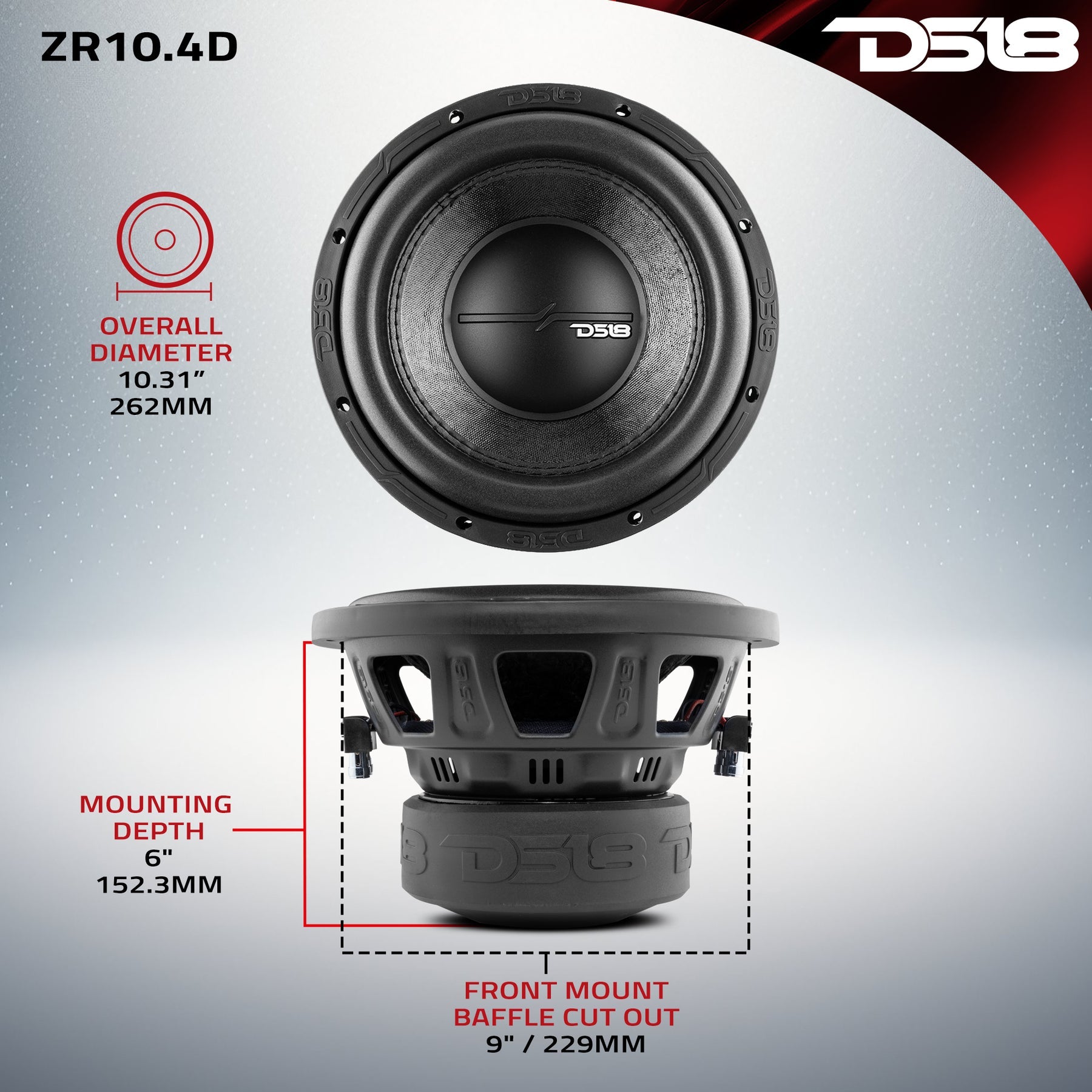 DS18 ZR10 dimensions diagram