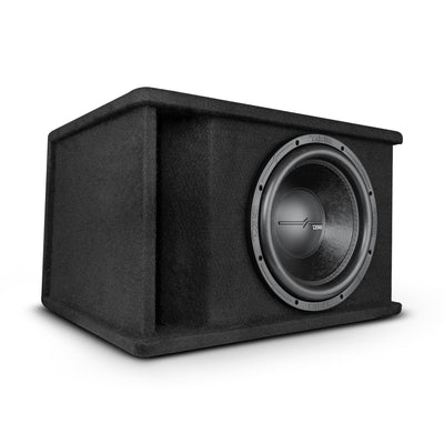 DS18 ZR112LD 12 inch loaded subwoofer ported enclosure with black carpet finish
