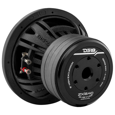 DS18 ZXI8 subwoofer rear view showing quad stacked magnet motor (4-ohm shown)