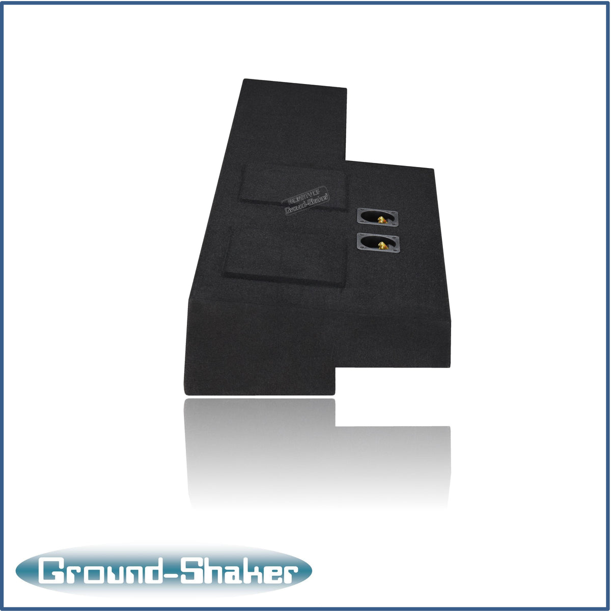 Ground Shaker GS-AF250210B dual 10 inch sealed sub box for 17-23 Ford F-250 Ext Cab, angle view
