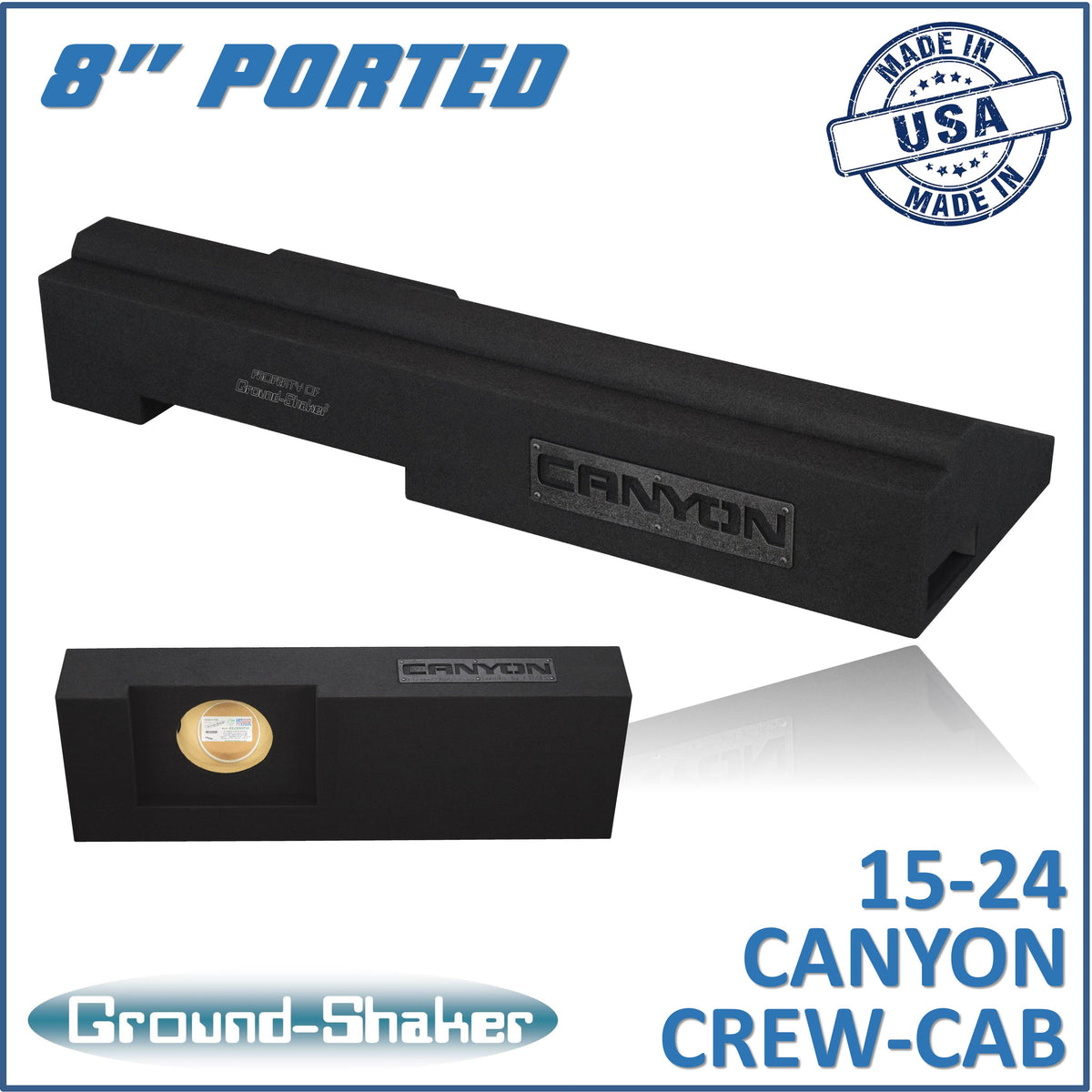 Ground Shaker GS-CXGMP18B subwoofer enclosure for Fits 15–24 GMC Canyon Crew Cab