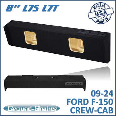 Ground Shaker GS-DF150KK28B dual 8 inch sealed Solobaric-style sub box for 2009-2026 Ford F-150 Crew Cab