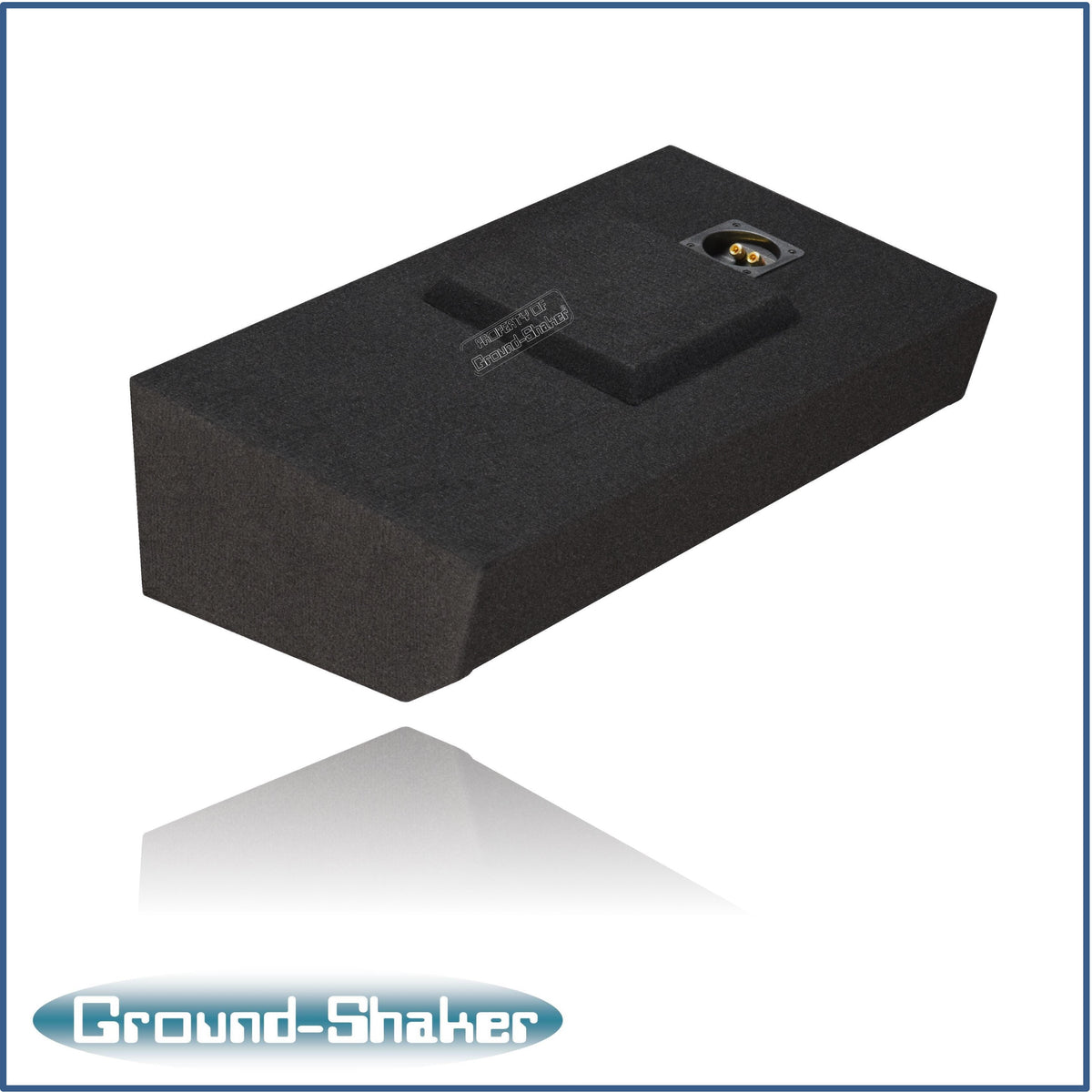Ground Shaker GS-DF150L7T110B single 10 inch sealed L7T sub box for 09-26 Ford F-150 Crew Cab, terminal detail