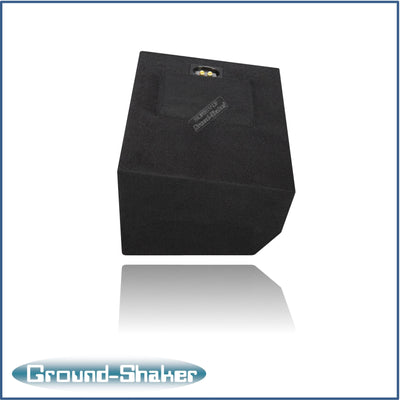 Ground Shaker single 12 inch sealed L7T sub box side view - Ford F-150 Crew Cab
