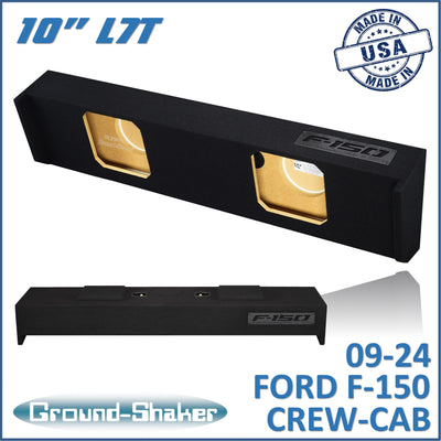 Ground Shaker GS-DF150L7T210B dual 10 inch sealed L7T sub box for 09-26 Ford F-150 Crew Cab, front view