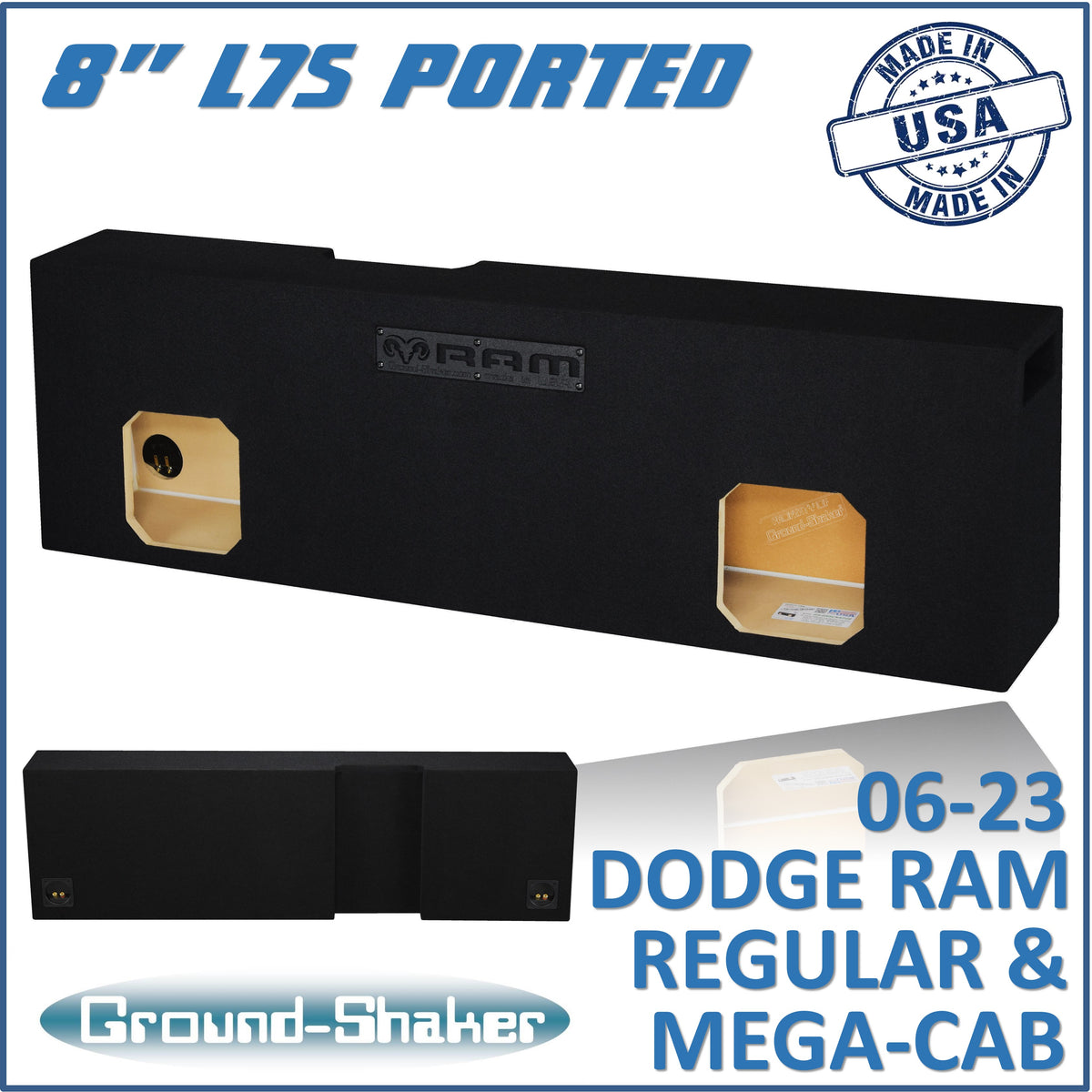 Ground Shaker GS-DRSCKKP28B subwoofer enclosure for Fits 06–23 Dodge Ram Mega Cab