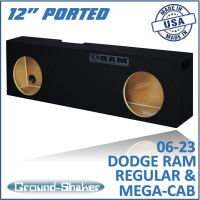 Ground Shaker GS-DRSCP212B subwoofer enclosure for Fits 06–26 Dodge Ram Mega Cab