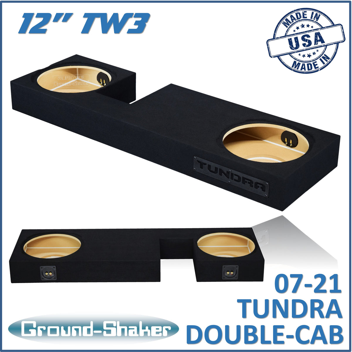 Ground Shaker GS-DTOYTW3212B subwoofer enclosure for Fits 07–21 Toyota Tundra Double Cab