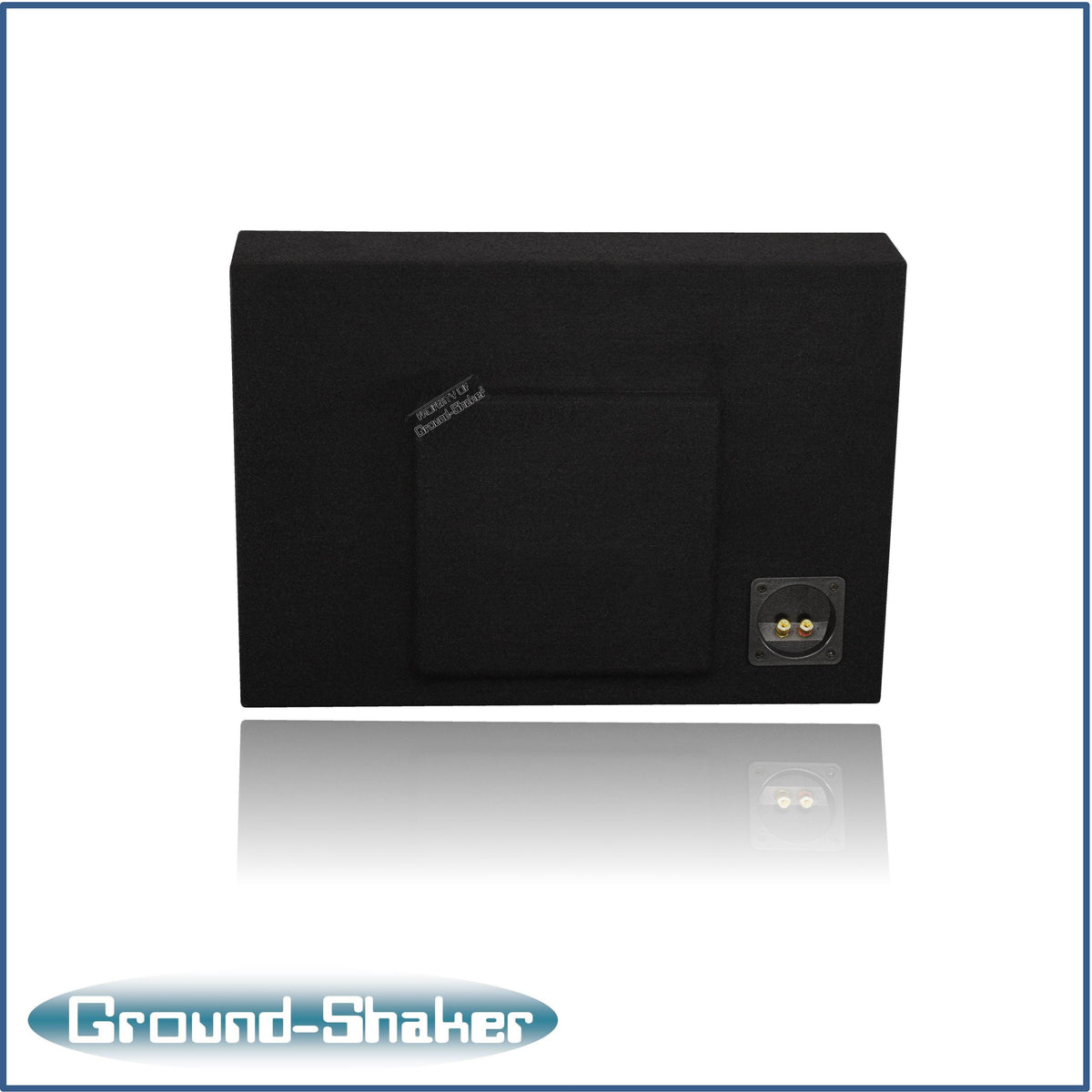 Ground Shaker GS-F250KK18B single 8 inch enclosure for 99-07 Ford F-250 Crew Cab, rear view