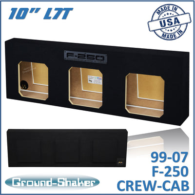Ground Shaker triple 10 inch sealed L7T sub box for 99–07 Ford F-250 Crew Cab, front view