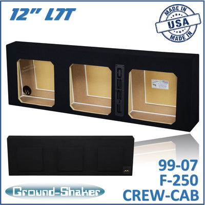 Ground Shaker triple 12 inch sealed L7T sub box for 99–07 Ford F-250 Crew Cab, front view