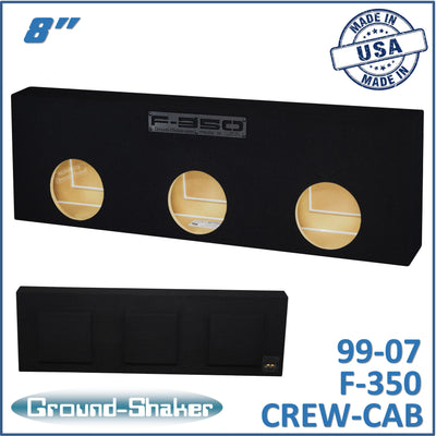 Ground Shaker GS-F35038B triple 8-inch sealed sub box for 99–07 Ford F-350 Crew Cab, front view