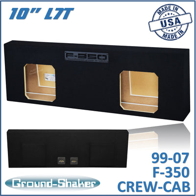 Ground Shaker GS-F350L7T210B dual 10-inch sealed L7T sub box for 99–07 Ford F-350 Crew Cab, front view