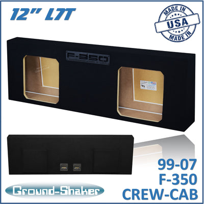 Ground Shaker GS-F350L7T212B dual 12-inch sealed L7T sub box for 99–07 Ford F-350 Crew Cab, front view