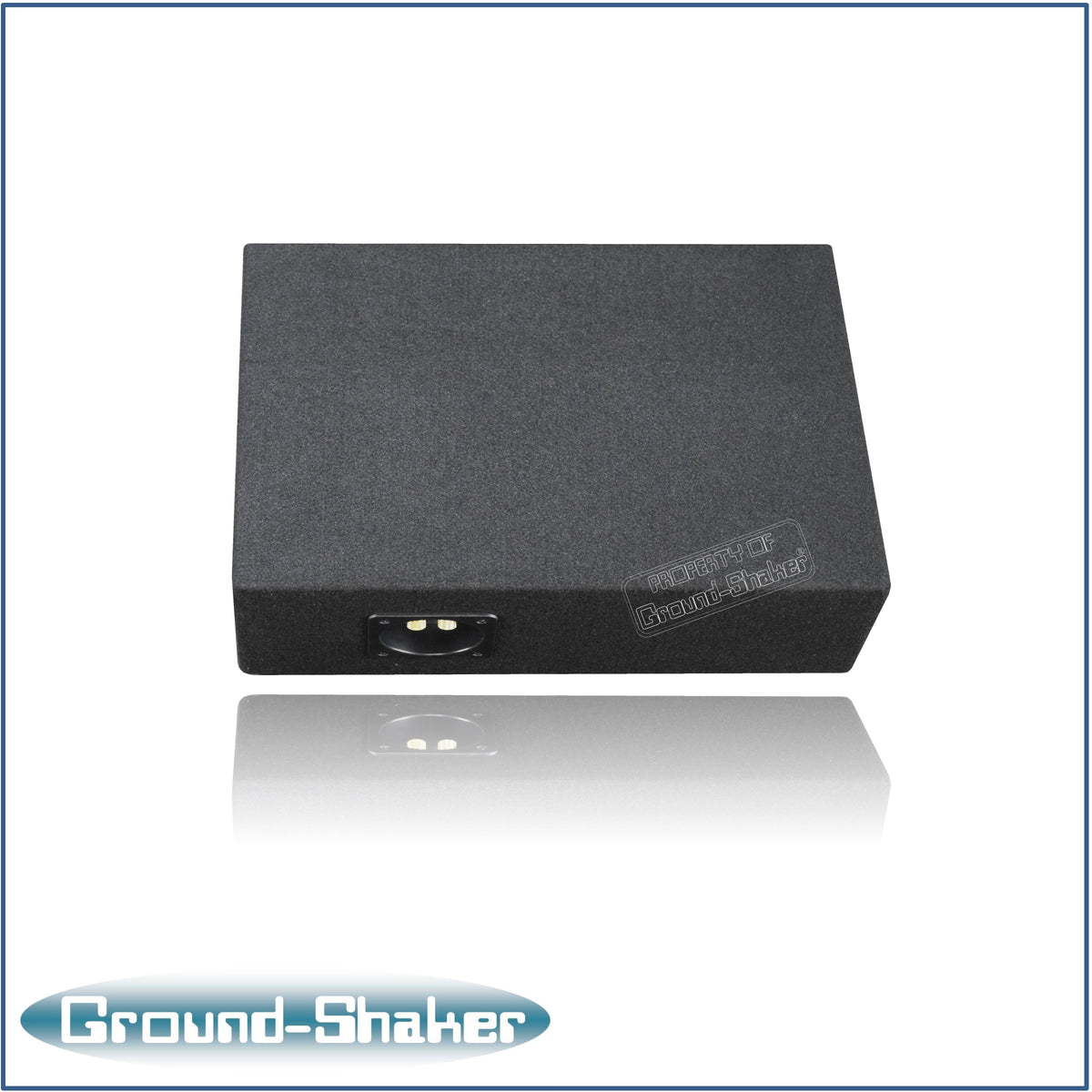 Ground Shaker GS-FB18B wedge-shaped sealed enclosure, end view showing the binding post terminal