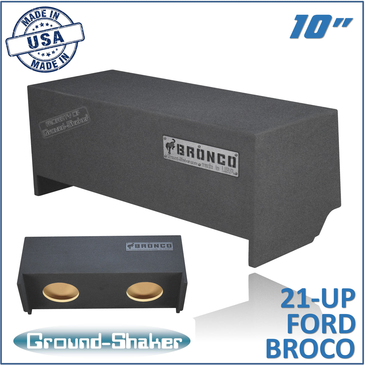 Ground Shaker GS-FB210B dual 10 inch sealed sub box for 2021-2026 Ford Bronco