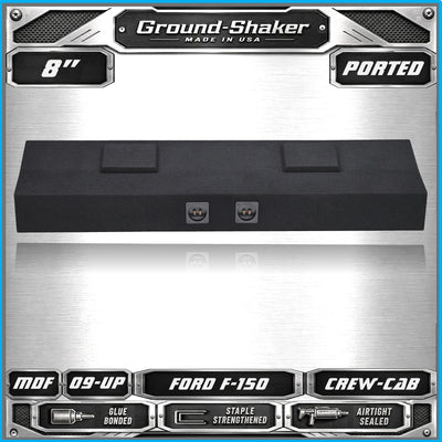 Dual 8 inch ported sub box for 09-26 Ford F-150 Crew Cab - slot port detail
