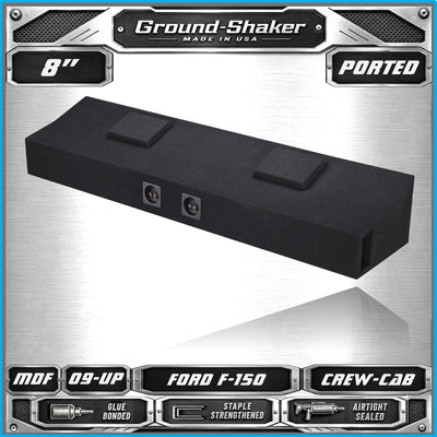 Dual 8 inch ported sub box for 09-26 Ford F-150 Crew Cab - terminal detail