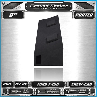 Dual 8 inch ported sub box for 09-26 Ford F-150 Crew Cab - installed under rear seat