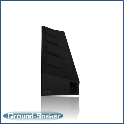 Quad 8 inch ported sub box for 09-26 Ford F-150 Crew Cab - angle view