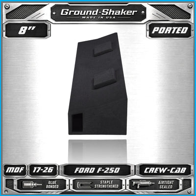 Terminal detail, dual 8 inch ported sub box for Ford F-250 Crew Cab